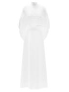 Matchesfashion.com Andrew Gn - Fringed-cape High-neck Crepe Gown - Womens - White