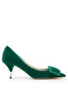 Matchesfashion.com Rochas - Miki Velvet Pumps - Womens - Green