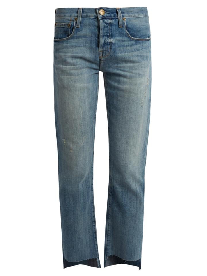 Current/elliott The Crossover Cropped Boyfriend Jeans