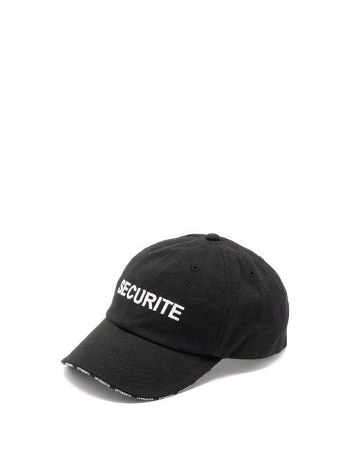 Matchesfashion.com Vetements - Securite Embroidered Baseball Cap - Mens - Black