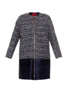 Moncler Gamme Rouge Collarless Tweed And Duchess-satin Coat