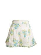 Matchesfashion.com Zimmermann - Breeze Honeymooners Linen Shorts - Womens - Green Print