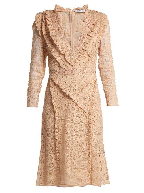 Matchesfashion.com Altuzarra - Ourika Valencienne Lace Dress - Womens - Beige