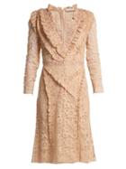 Matchesfashion.com Altuzarra - Ourika Valencienne Lace Dress - Womens - Beige