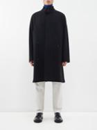Zegna - High-neck Wool Overcoat - Mens - Black
