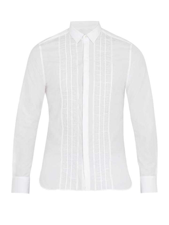 Lanvin Gathered-panel Single-cuff Cotton Shirt