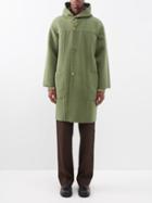 Auralee - Panelled Hooded Brushed-wool Overcoat - Mens - Green