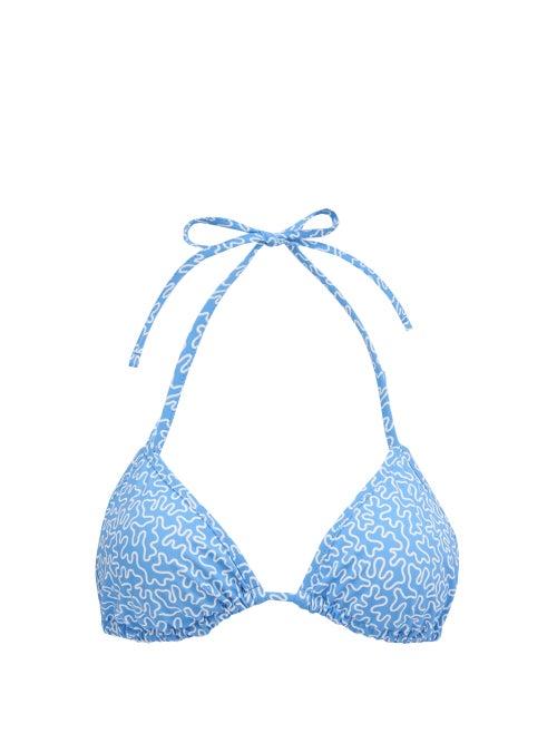 Matchesfashion.com Fisch - Dinzey Abstract-print Triangle Bikini Top - Womens - Blue Print