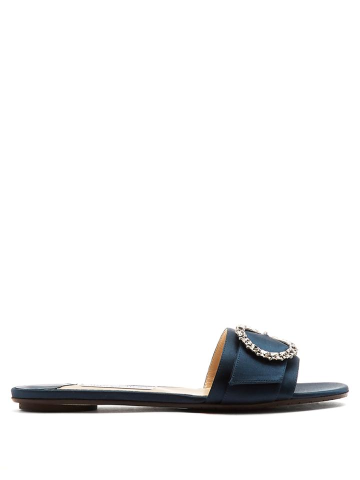 Jimmy Choo Granger Crystal-embellished Satin Slides