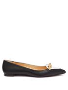 Matchesfashion.com Christian Louboutin - Miss Constella Studded Point-toe Leather Flats - Womens - Black