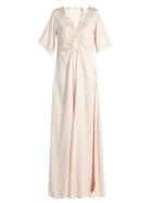 Rosie Assoulin Tie-neck Silk-faille Gown