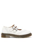 Matchesfashion.com Comme Des Garons Comme Des Garons - X Dr Martens Dolly Buckled Leather Brogues - Womens - White