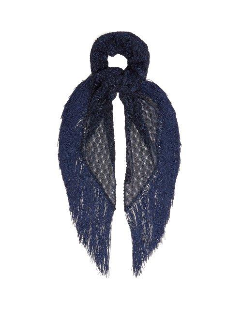 Matchesfashion.com Missoni - Fringe Trimmed Scarf - Womens - Navy