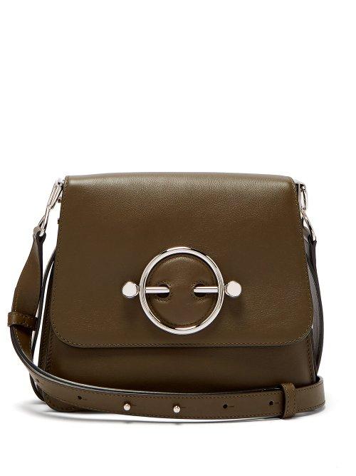 Matchesfashion.com Jw Anderson - Disc Leather Cross Body Bag - Womens - Khaki