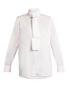 Burberry High-neck Cotton-herringbone Shirt