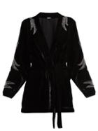 Matchesfashion.com Dodo Bar Or - Corrine Embellished Velvet Kimono - Womens - Black
