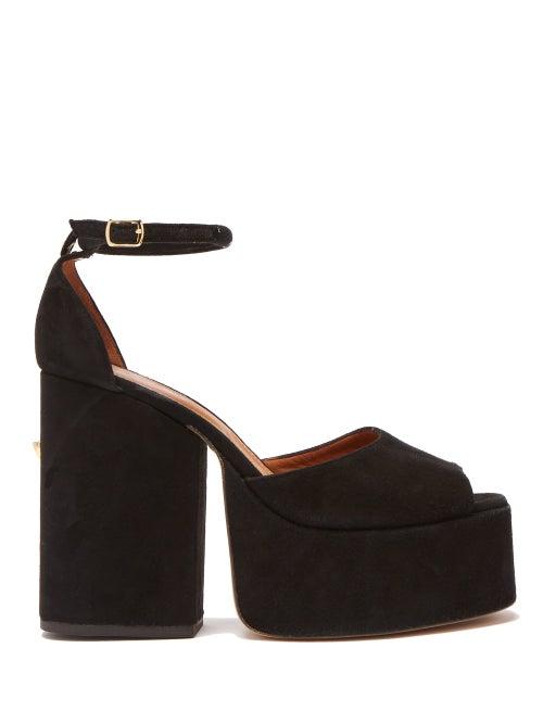 Matchesfashion.com Osman - Gesa Studded Suede Platform Sandals - Womens - Black