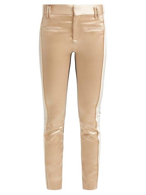 Matchesfashion.com Haider Ackermann - Picea Satin And Velvet Trousers - Womens - Cream Multi