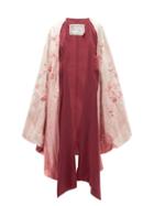 Matchesfashion.com By Walid - Conchita Floral Embroidered Silk Poncho - Womens - Pink
