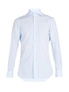 Finamore Striped Cotton-poplin Spread-collar Shirt