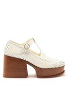Gabriela Hearst - Aria Perforated-leather Platform Shoes - Womens - White