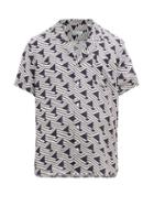 Matchesfashion.com Odyssee - Triangle Print Poplin Shirt - Mens - Navy Multi