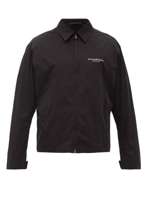 Matchesfashion.com Fearofgodzegna - Logo-print Cotton-blend Jacket - Mens - Black