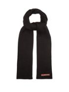 Matchesfashion.com Prada - Ribbed Knit Wool Scarf - Mens - Black