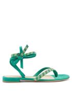Matchesfashion.com Gianvito Rossi - Beaded Suede Sandals - Womens - Green Multi