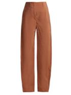 Matchesfashion.com Lemaire - Twisted Seam Silk Blend Trousers - Womens - Tan