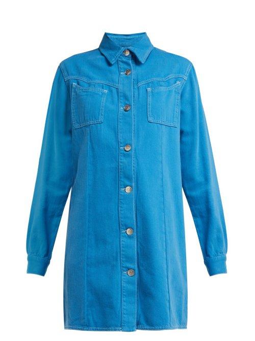 Matchesfashion.com Ganni - Kress Cotton Shirtdress - Womens - Denim