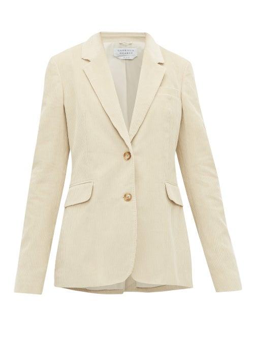 Matchesfashion.com Gabriela Hearst - Sophie Single Breasted Cotton Corduroy Blazer - Womens - Cream