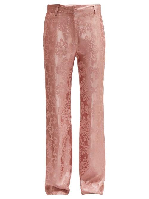 Matchesfashion.com Ann Demeulemeester - Daphne Floral Jacquard Trousers - Womens - Light Pink
