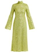 Matchesfashion.com Galvan - Oasis Cut Out Sequin Embellished Dress - Womens - Light Green