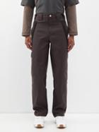 Affxwrks - Insert Panelled Nylon Trousers - Mens - Brown