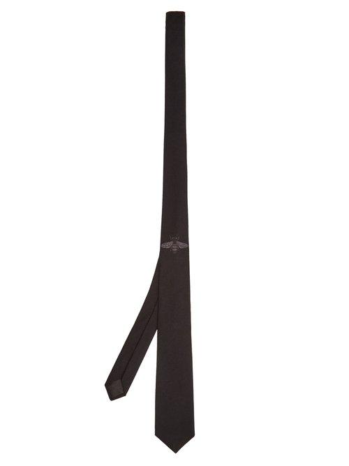 Matchesfashion.com Gucci - Bee Embellished Tie - Mens - Black