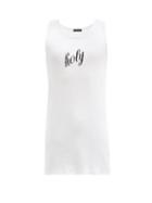 Matchesfashion.com Ann Demeulemeester - Holy-print Cotton-jersey Tank Top - Mens - White