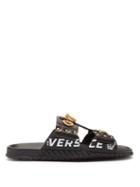 Matchesfashion.com Versace - Medusa Leather Sandals - Mens - Black Gold