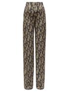 Matchesfashion.com Altuzarra - Bani Wide Leg Paisley Print Georgette Trousers - Womens - Black Print