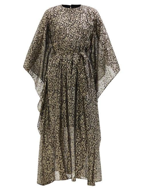 Taller Marmo - Sahara Silk-blend Jacquard Kaftan Dress - Womens - Black Gold