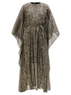 Taller Marmo - Sahara Silk-blend Jacquard Kaftan Dress - Womens - Black Gold