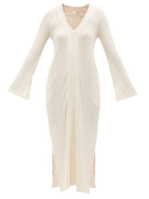Skin - Rebecca V-neck Pima-cotton Jersey Dress - Womens - Ivory