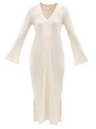 Skin - Rebecca V-neck Pima-cotton Jersey Dress - Womens - Ivory