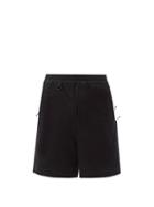 Matchesfashion.com Y-3 - Logo-print Zipped Cotton Shorts - Mens - Black