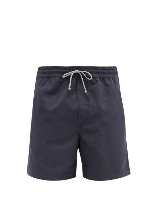 Matchesfashion.com Brunello Cucinelli - Drawstring Swim Shorts - Mens - Navy