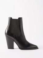 Saint Laurent - Theo 95 Leather Ankle Boots - Womens - Black