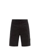 Matchesfashion.com Stone Island - Logo-patch Garment-dyed Cotton-blend Shorts - Mens - Black