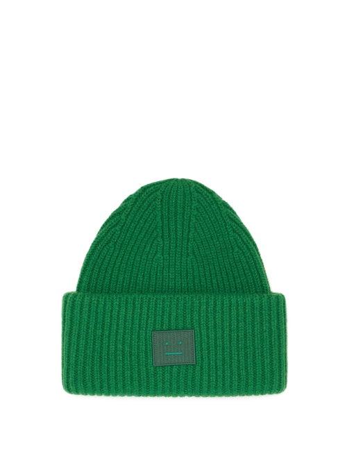 Matchesfashion.com Acne Studios - Pansy Face Patch Wool Beanie - Mens - Green