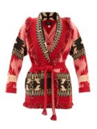 Alanui - Icon Bandana-jaquard Cashmere-blend Cardigan - Womens - Pink