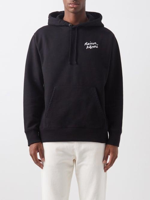 Maison Kitsun - Handwriting Logo Cotton-blend Hoodie - Mens - Black